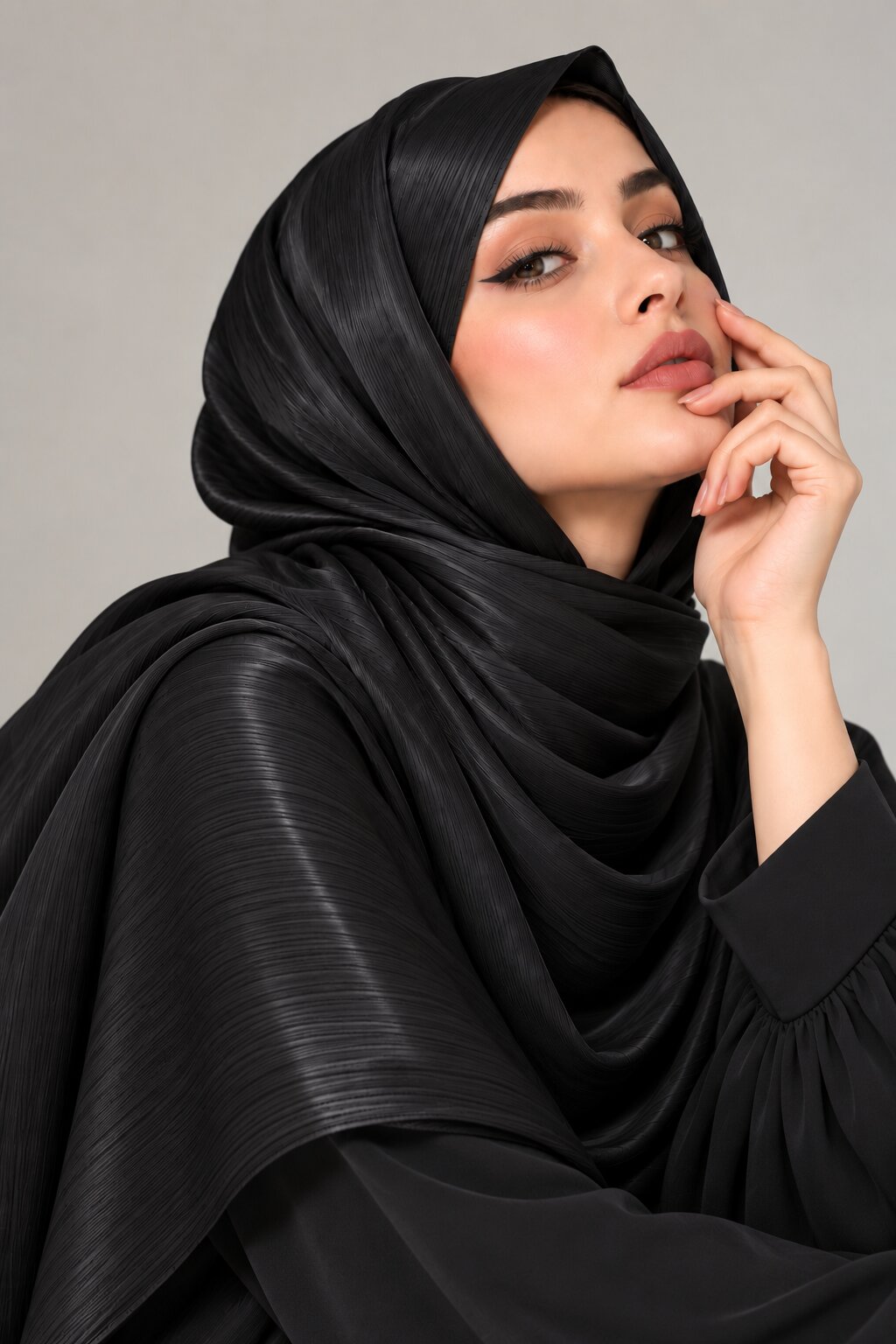 Black - Silk Hijab
