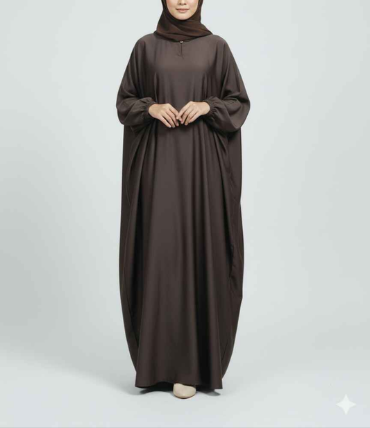 Cocoa Drift – Chocolate Flutter Abaya