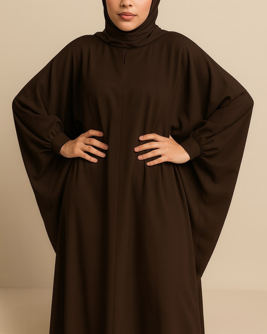Cocoa Drift – Chocolate Flutter Abaya