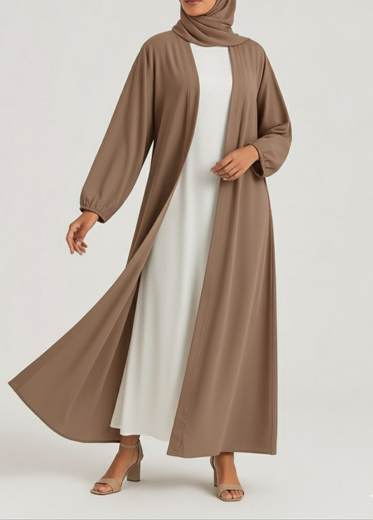 Desert Haze-Beige Kimono Abaya