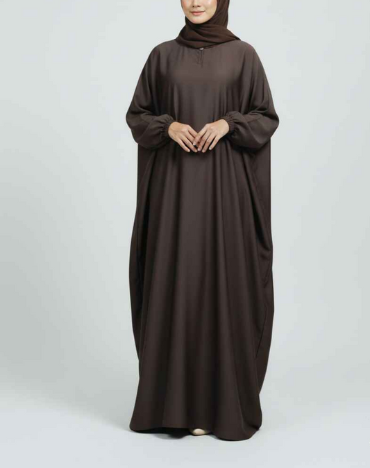 Cocoa Drift – Chocolate Flutter Abaya