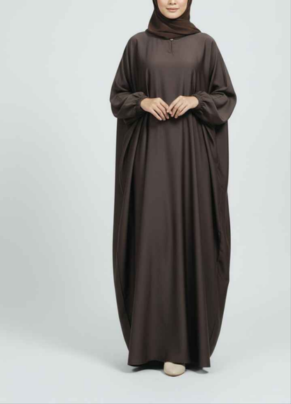 Cocoa Drift – Chocolate Flutter Abaya