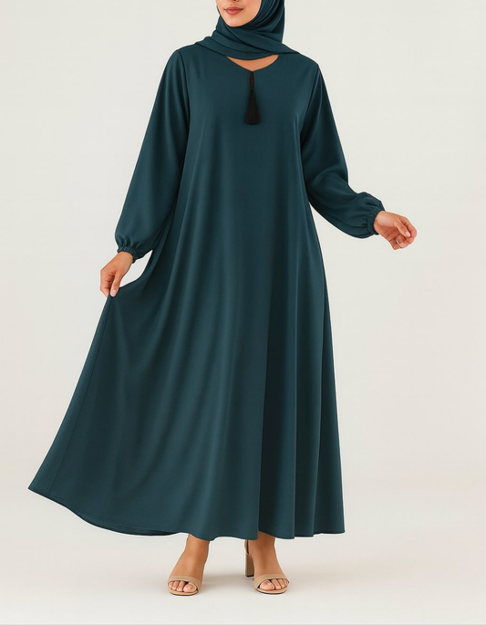 Ocean Dust – Basic Teal Abaya (With Pockets)