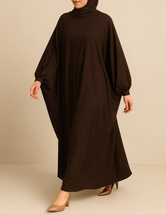 Cocoa Drift – Chocolate Flutter Abaya