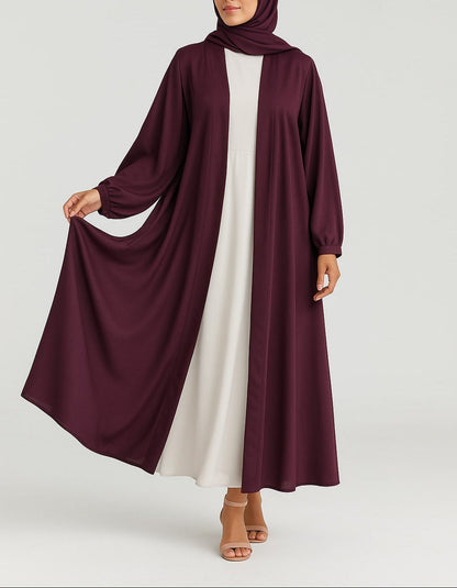 Voilet Calm-Purple Kimono Abaya Hicab