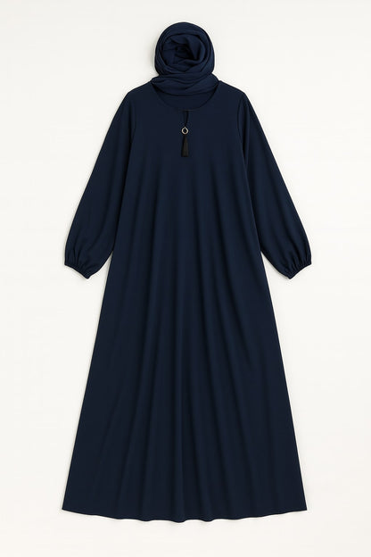 Sapphire Grace – Basic Navy Abaya (With Pockets)
