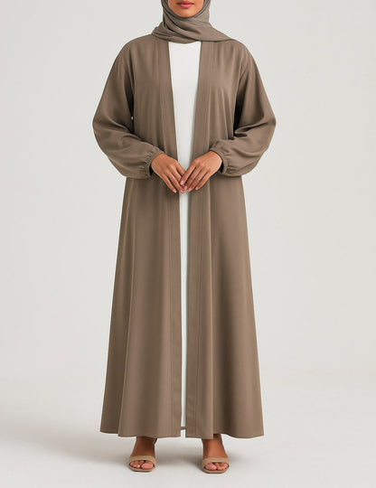 Desert Haze-Beige Kimono Abaya Hicab