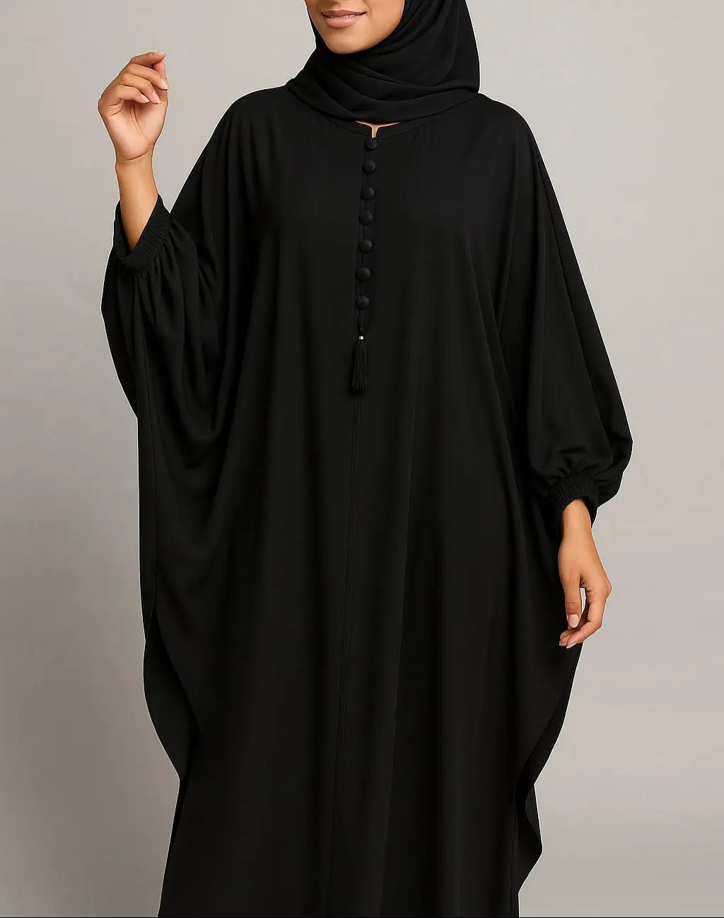 Noir Majesty – Black Premium Kaftan Abaya