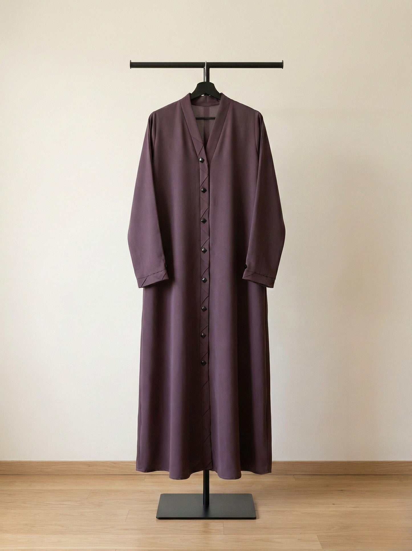 NURIA – Diamond Placket Nida Abaya (Mulberry Mauve)