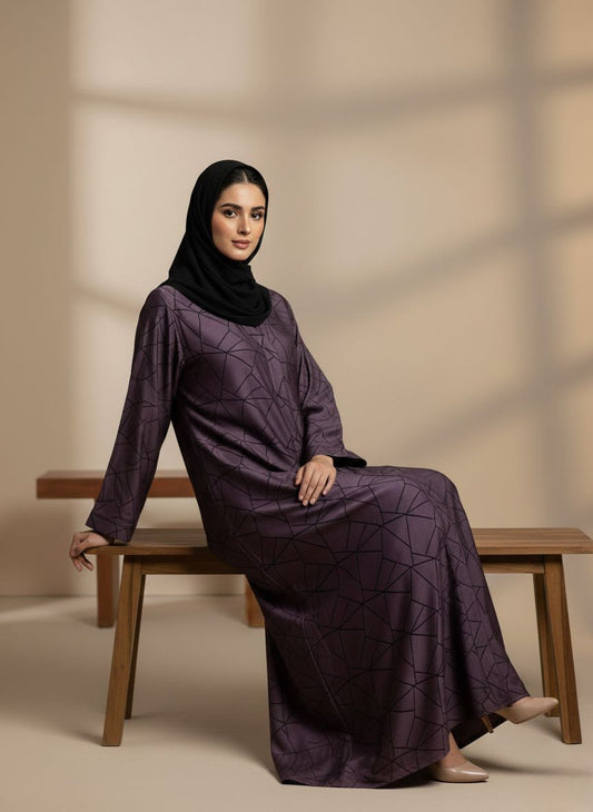 VANTÉ — Abstract Abaya (Burgundy)