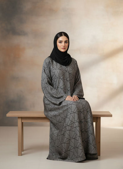 SELV — Abstract Abaya (Taupe Grey)