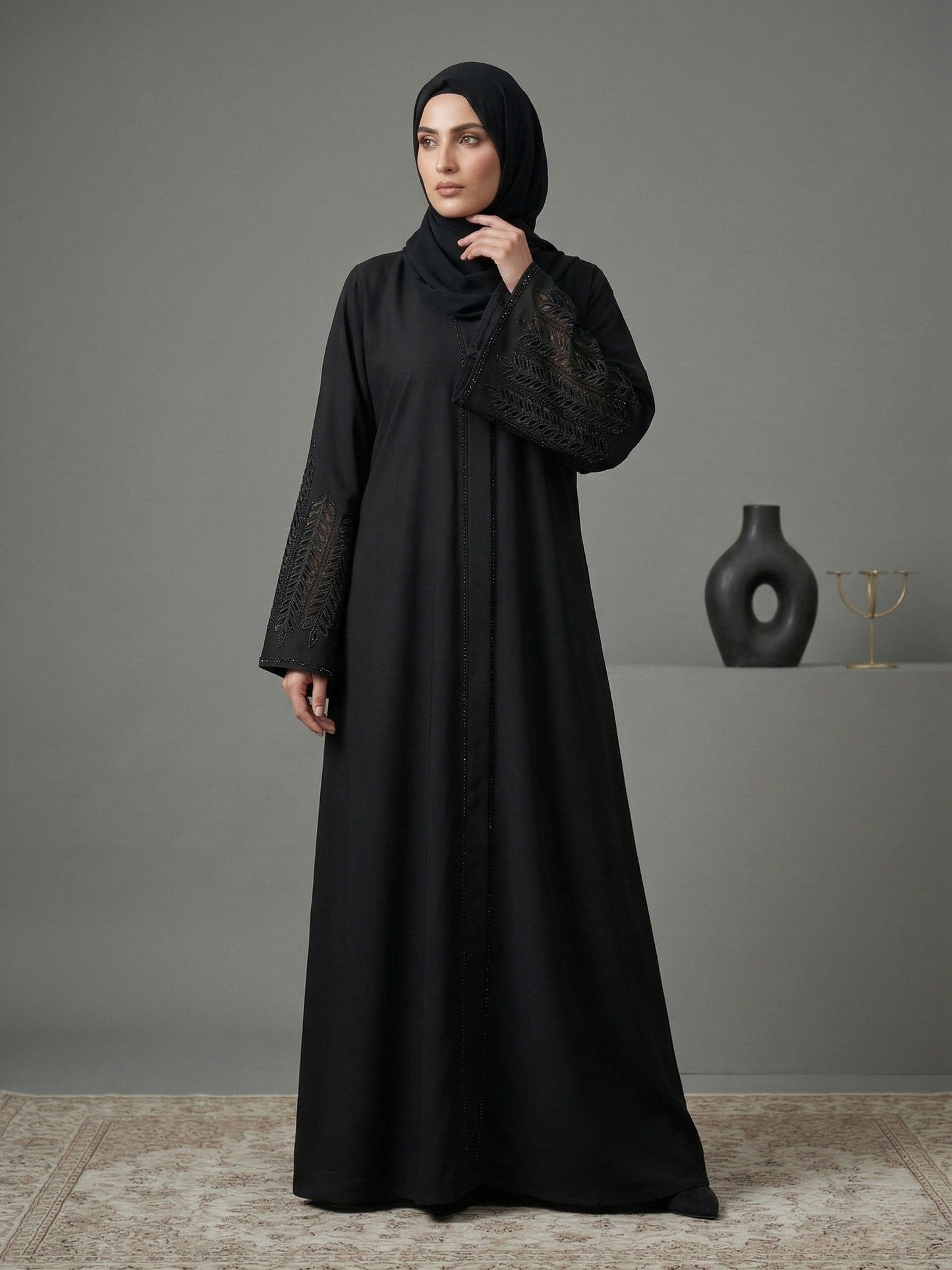 Haram - Laser Cut Embroidered Abaya
