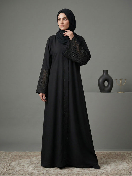 Haram - Laser Cut Embroidered Abaya