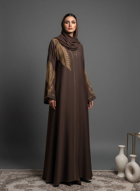 ZEVRA- Embroidered Stone Abaya