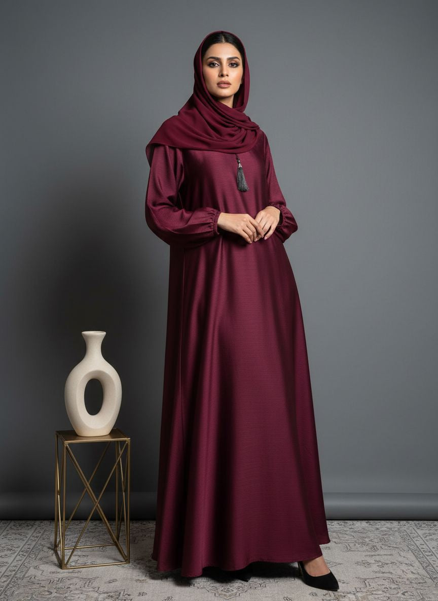 Lumeen – Textured Plain Abaya