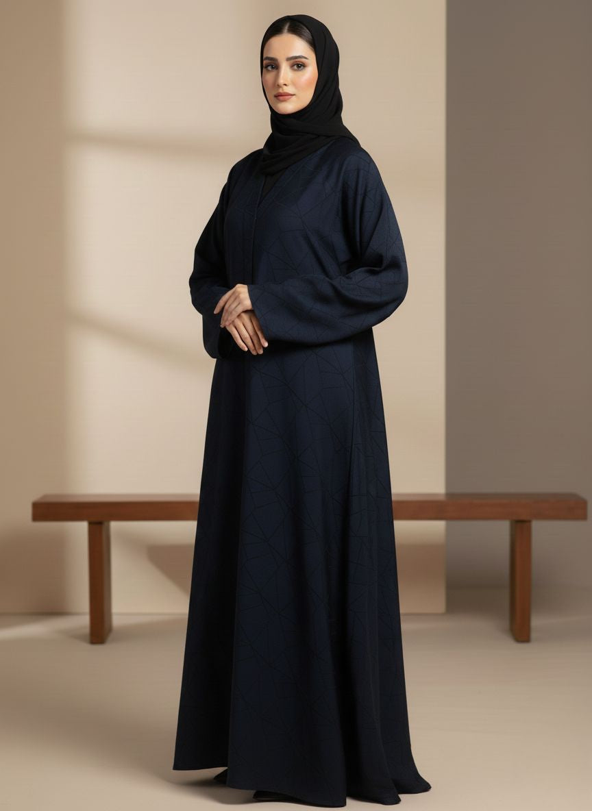 ZÉN — Abstract Abaya (Navy Blue)