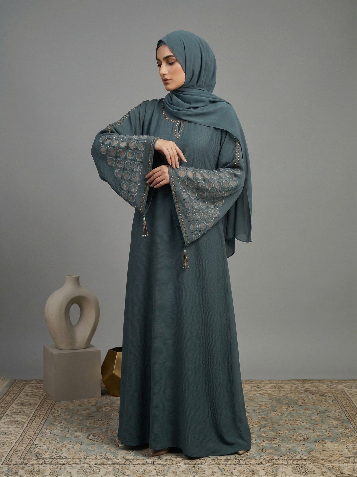 Azure - Laser Cut Embroidered sleeves