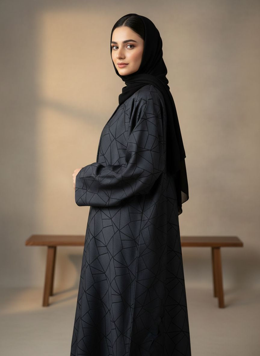 ORIX — Abstract Abaya (Dark Grey)