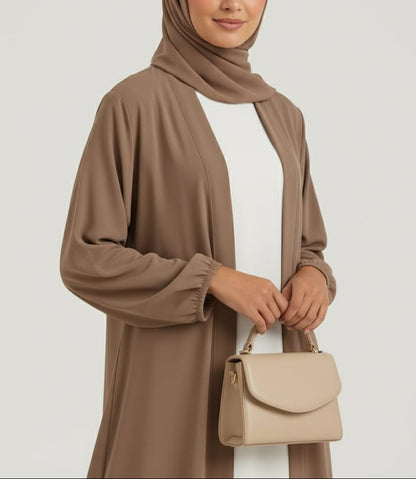 Desert Haze-Beige Kimono Abaya