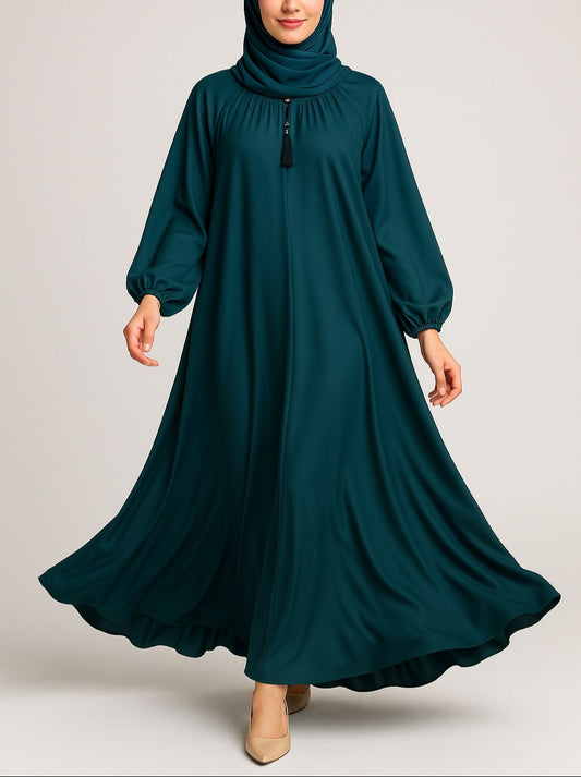 Ocean Dust – Basic Teal Abaya (With Pockets)