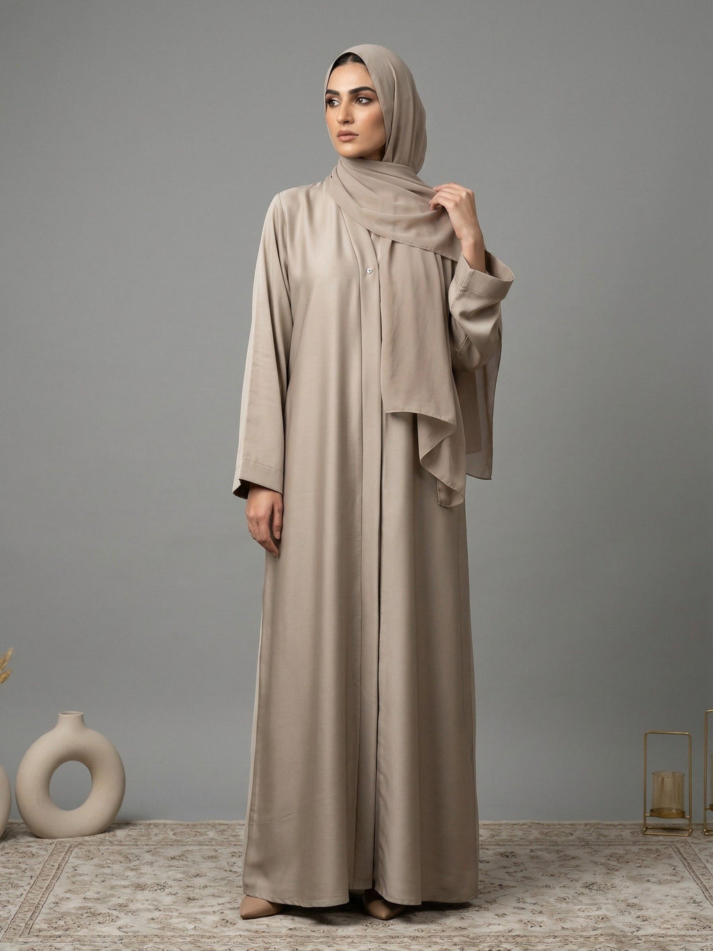 Oatmeal Serenity - Abaya Set