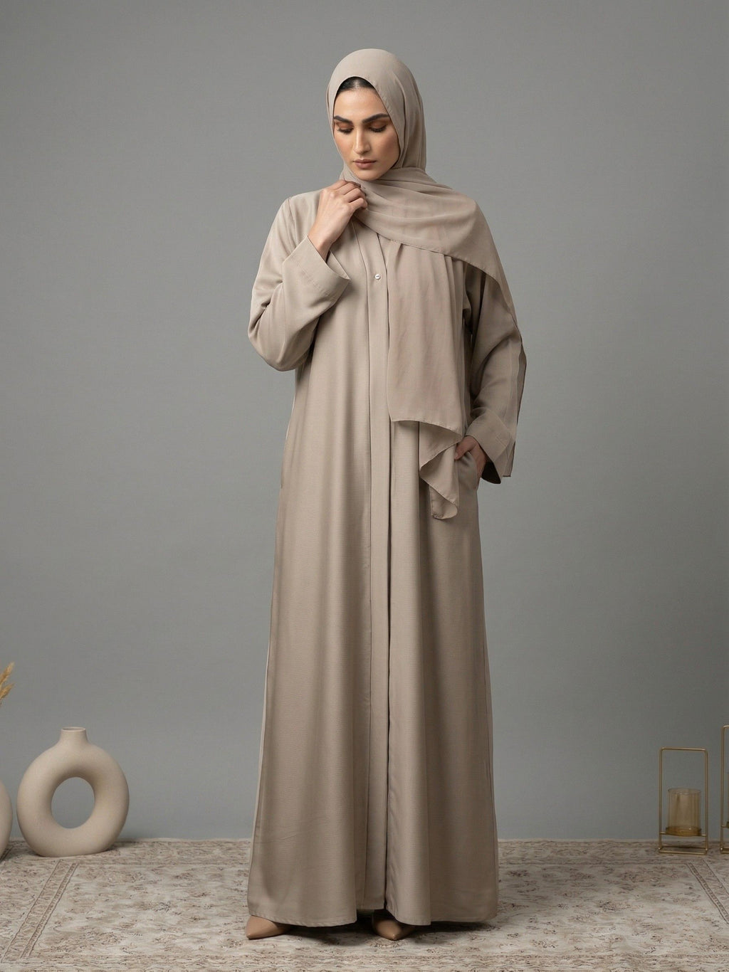 Oatmeal Serenity - Abaya Set