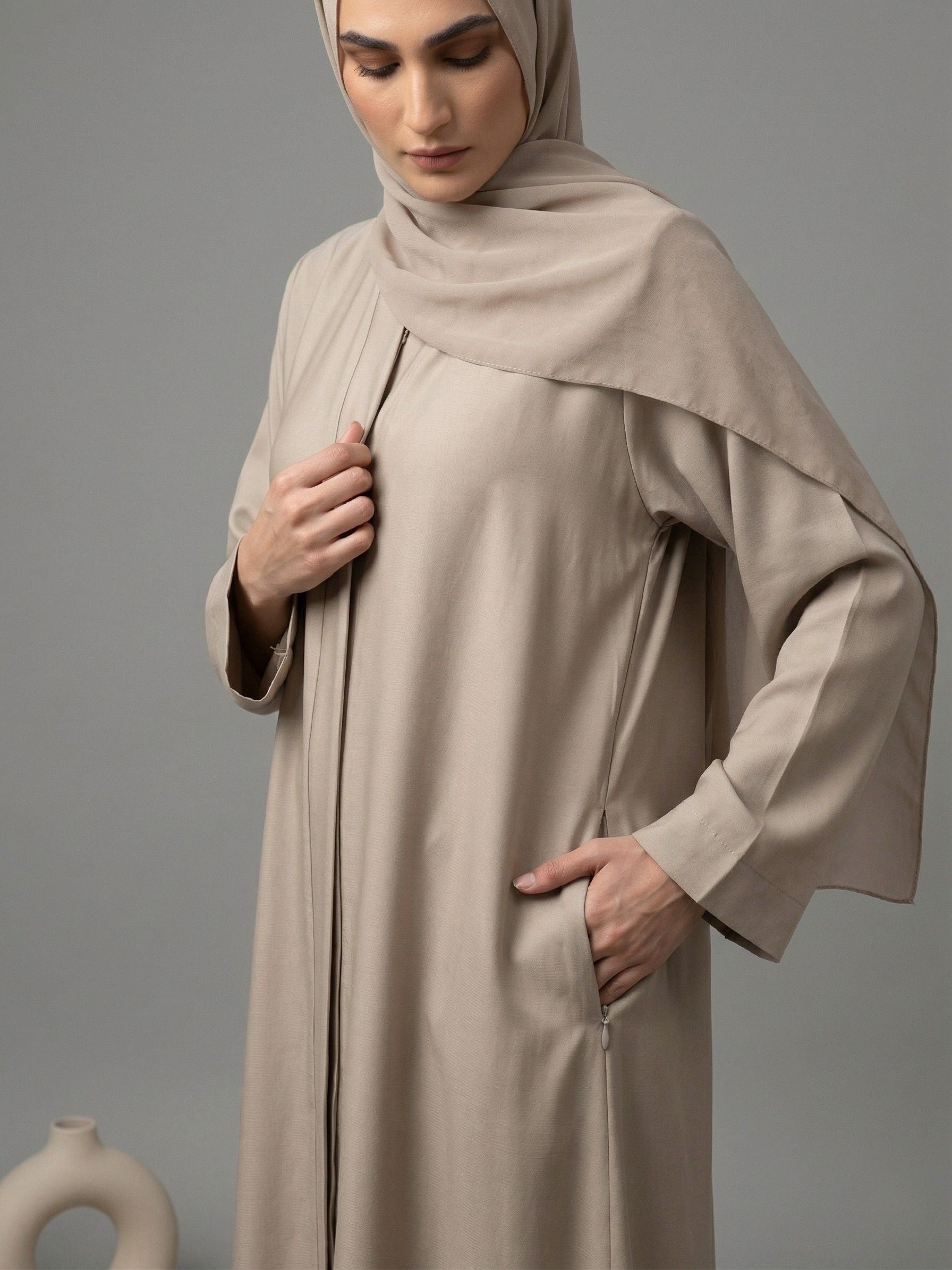 Oatmeal Serenity - Abaya Set