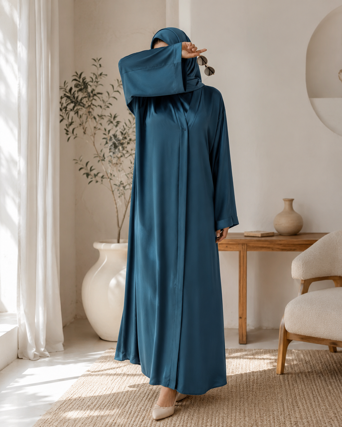 Deep Teal Mystique - Abaya Set