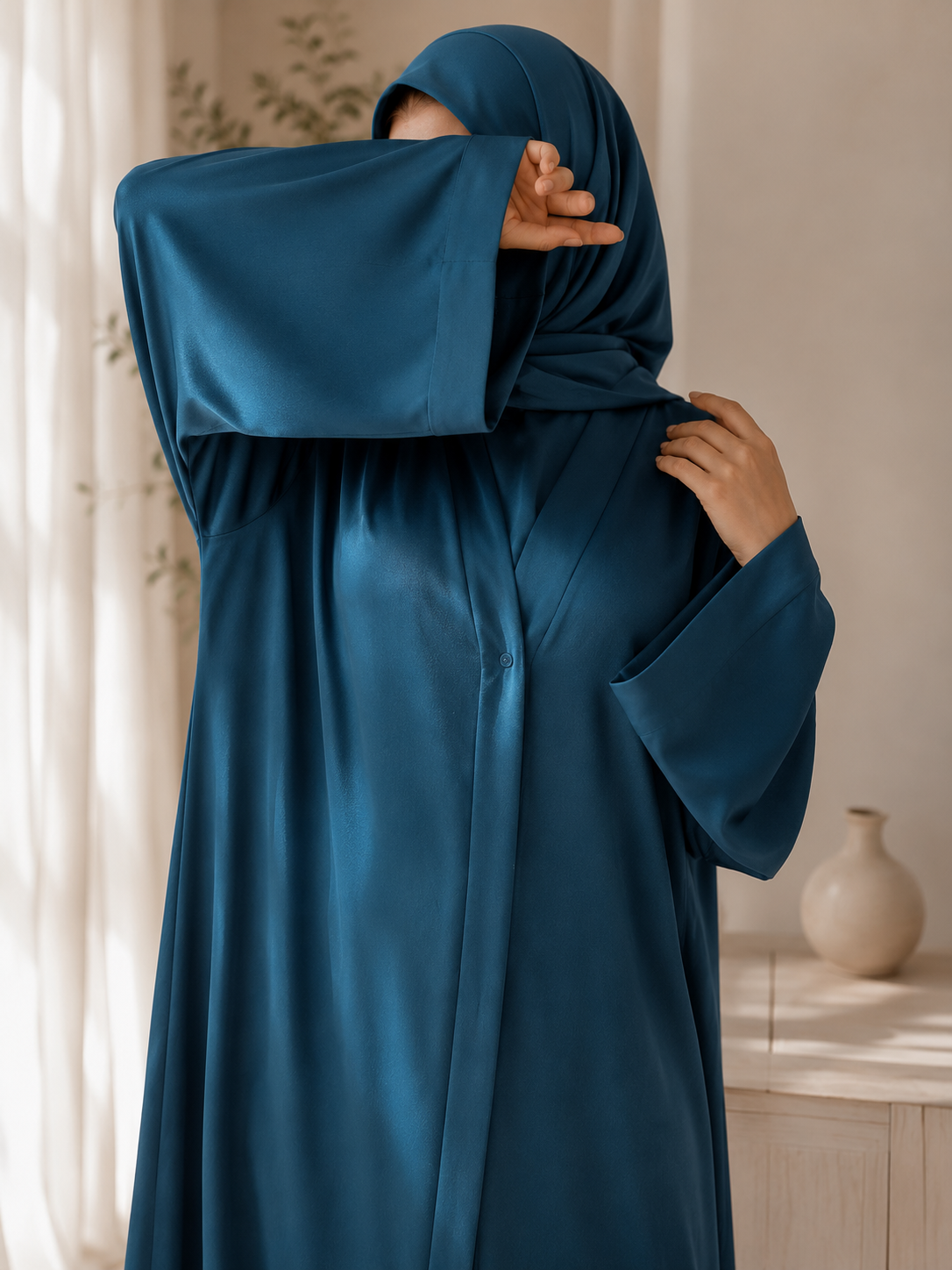 Deep Teal Mystique - Abaya Set