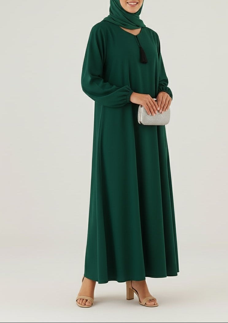 Emerald green- Basic Abaya (with pockets)