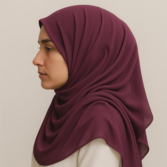 Plum Wine – Plain Georgette Hijab