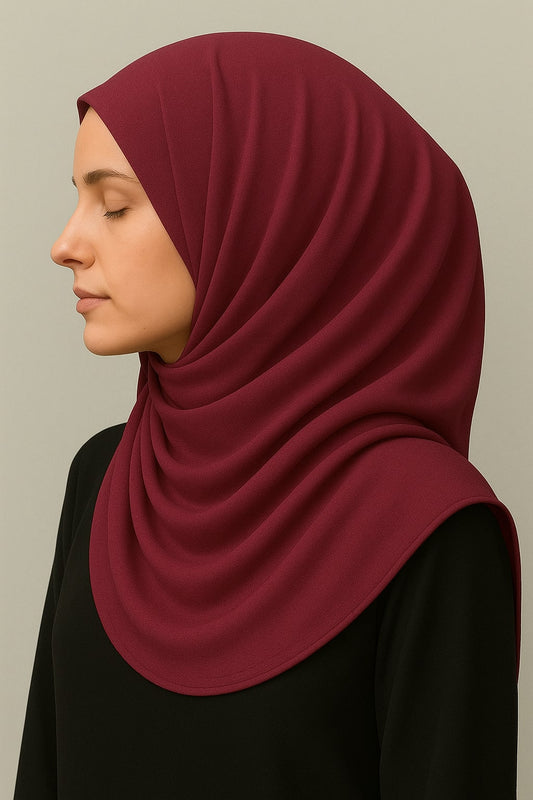 Plain Georgette Hijab – Merlot Burgundy
