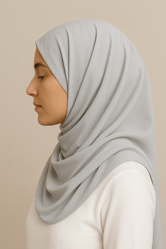Cloud Grey – Plain Georgette Hijab