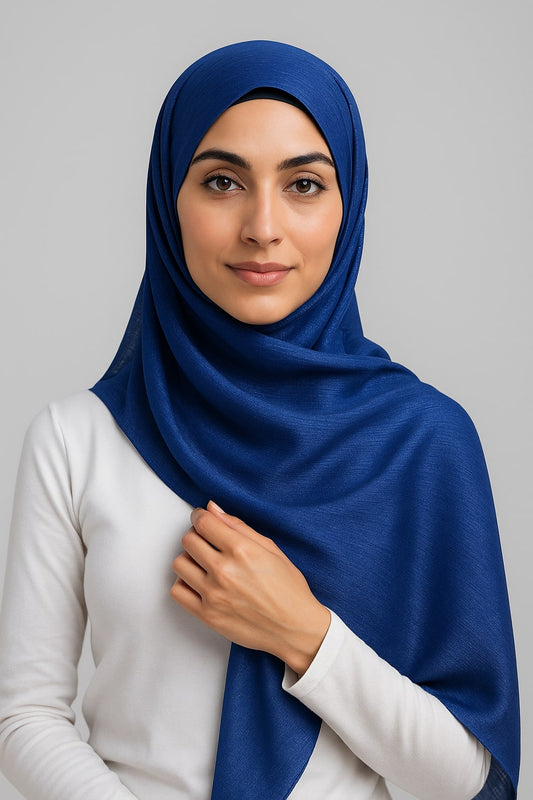 Metallic Chiffon Hijab – Royal Blue