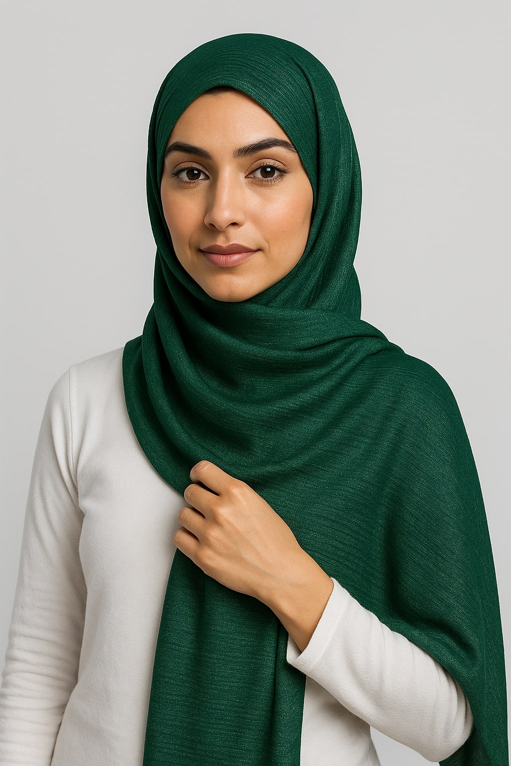 Metallic Chiffon Hijab – Emerald Green