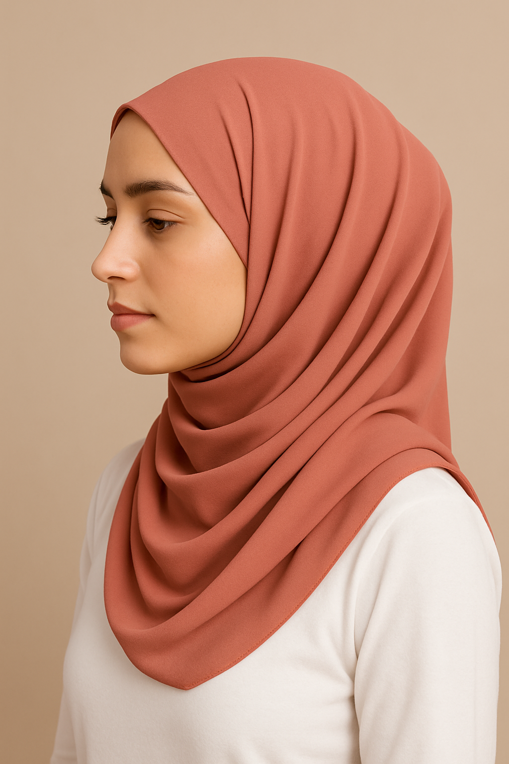 Clay Rose – Plain Georgette Hijab Hicab