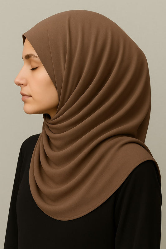 Plain Georgette Hijab – Mocha Brown