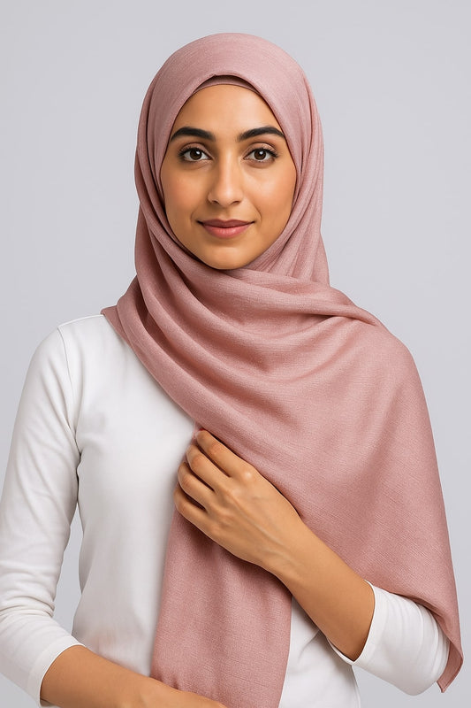 Metallic Chiffon Hijab – Rosewood Pink