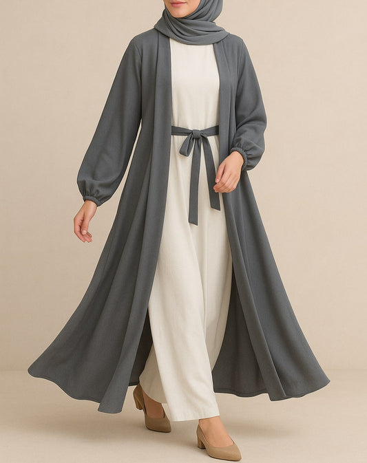 Grey Grace - Grey Kimono Abaya