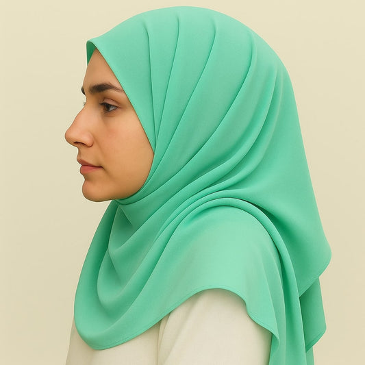 Mint Breeze – Plain Georgette Hijab