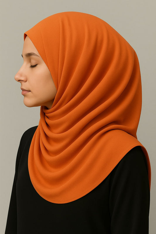 Plain Georgette Hijab – Tangerine Spice