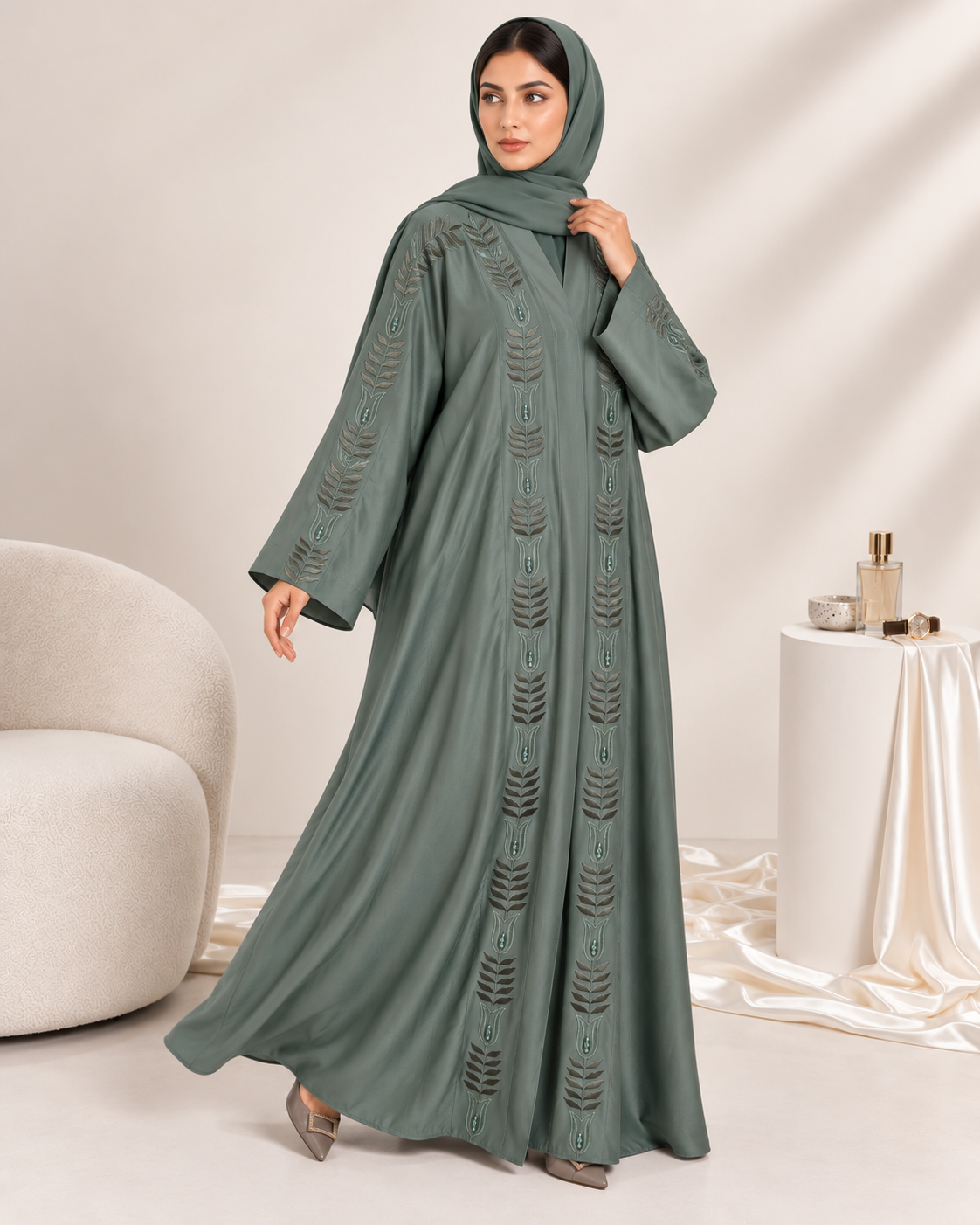 Nashwa - Embroidered Abaya